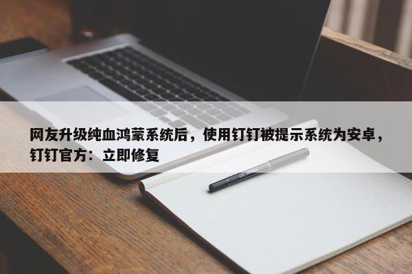 网友升级纯血鸿蒙系统后，使用钉钉被提示系统为安卓，钉钉官方：立即修复