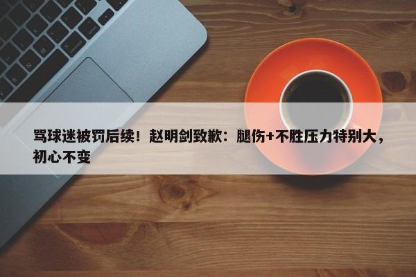 骂球迷被罚后续！赵明剑致歉：腿伤+不胜压力特别大，初心不变