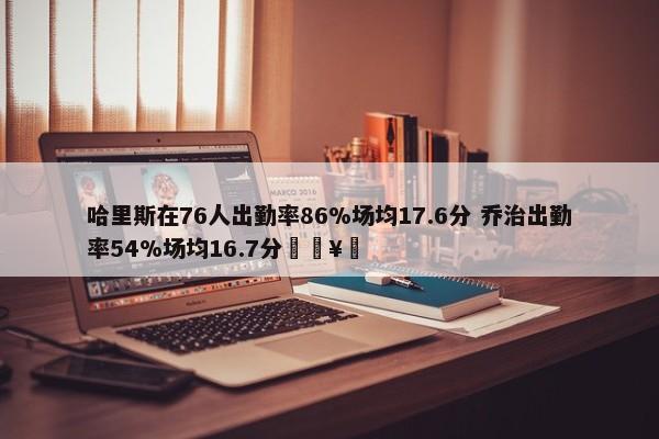 哈里斯在76人出勤率86%场均17.6分 乔治出勤率54%场均16.7分🥵